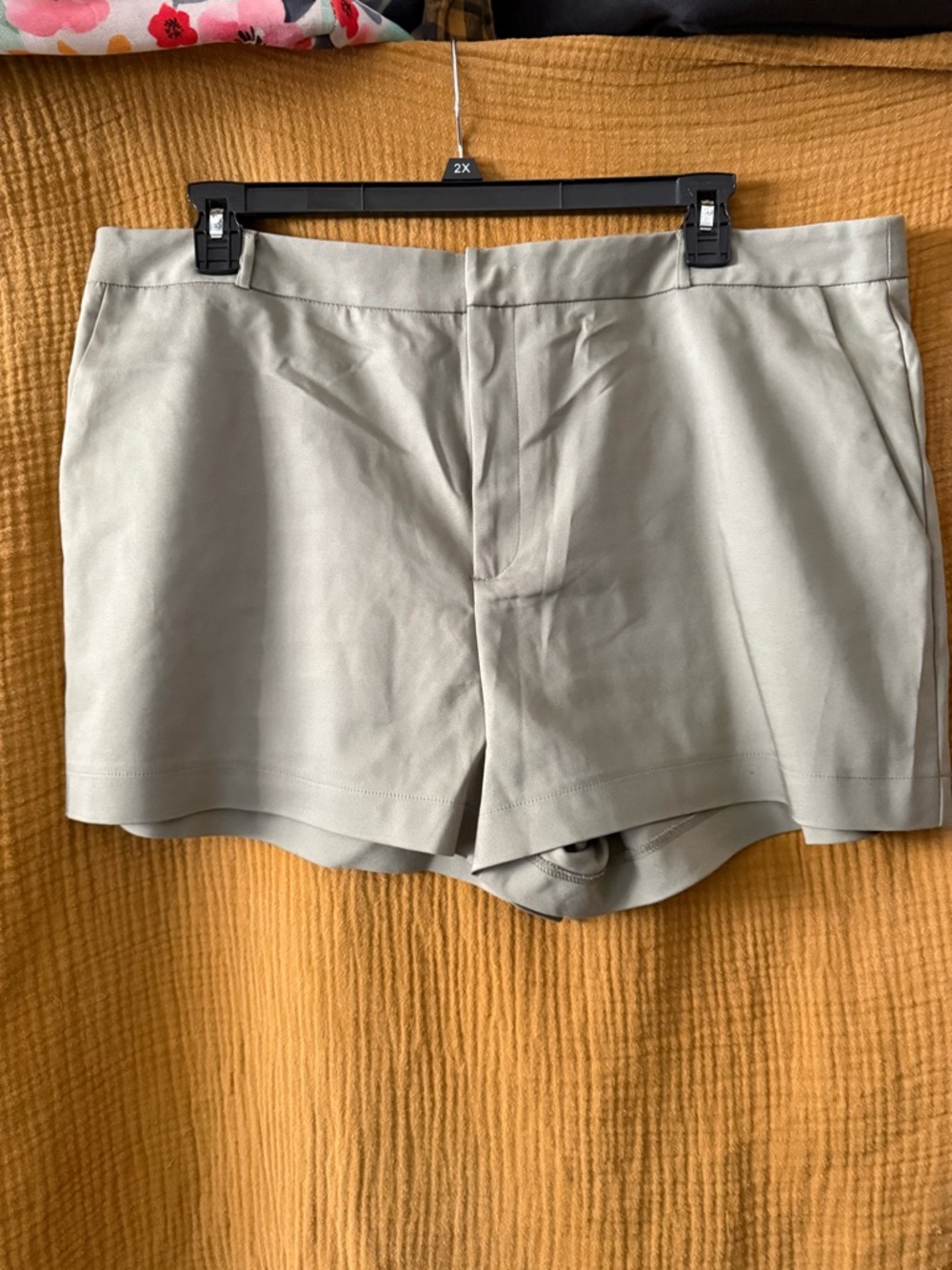 Forever 21 Men's Flat Front Shorts - Light Sage Green